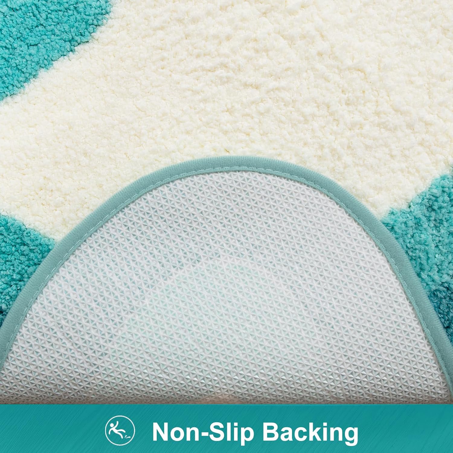 HAOCOO Washable Irregular Shape Bathroom Rugs, 18x25 inch Soft Non Slip Gradient Small Bath Mat, Microfiber Absorbent Bathroom Floor Mats Shower Rug for Bathroom Door Mat Sink Tub Shower